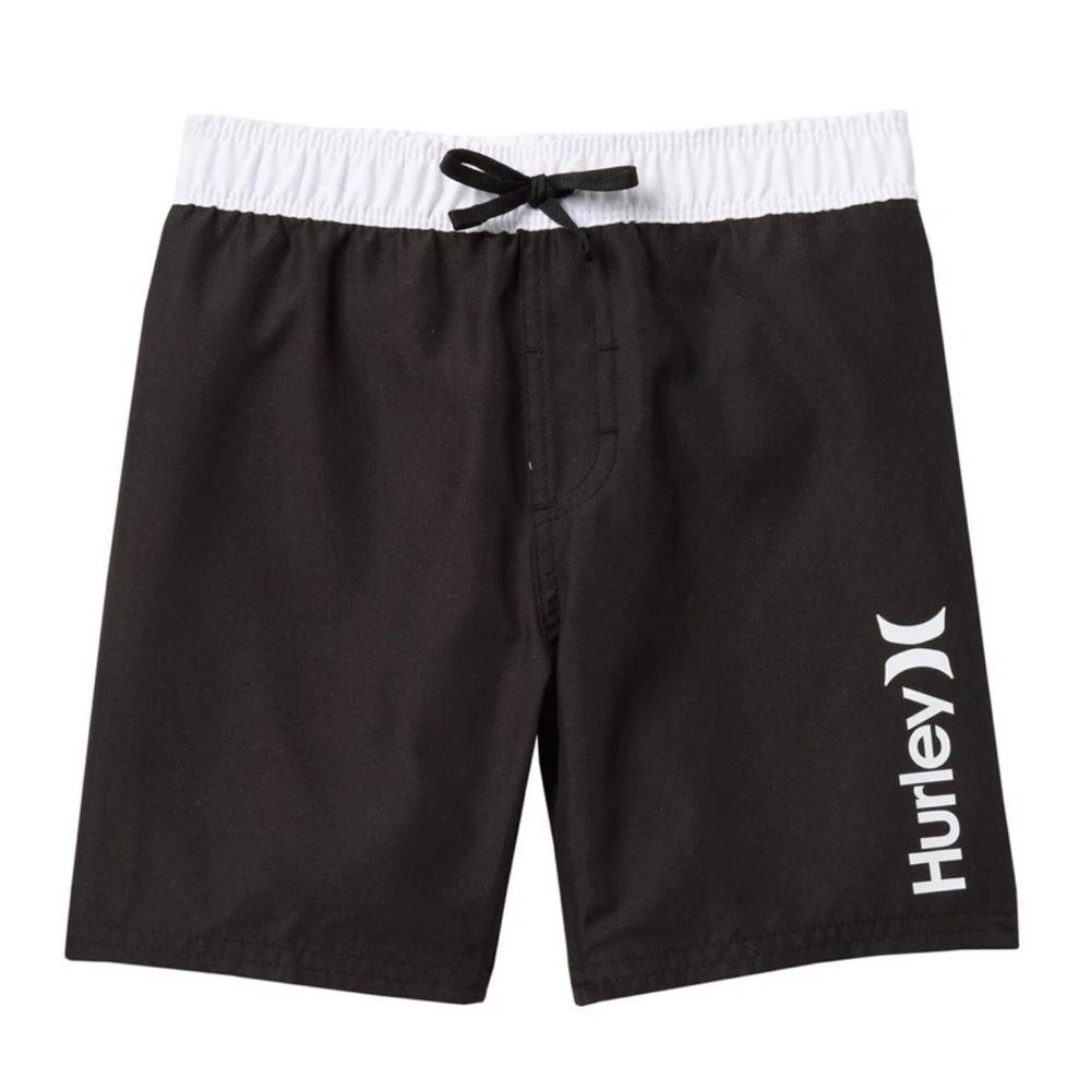 Hurley Boys Surf Swim Trunks — Black/White — Size Small